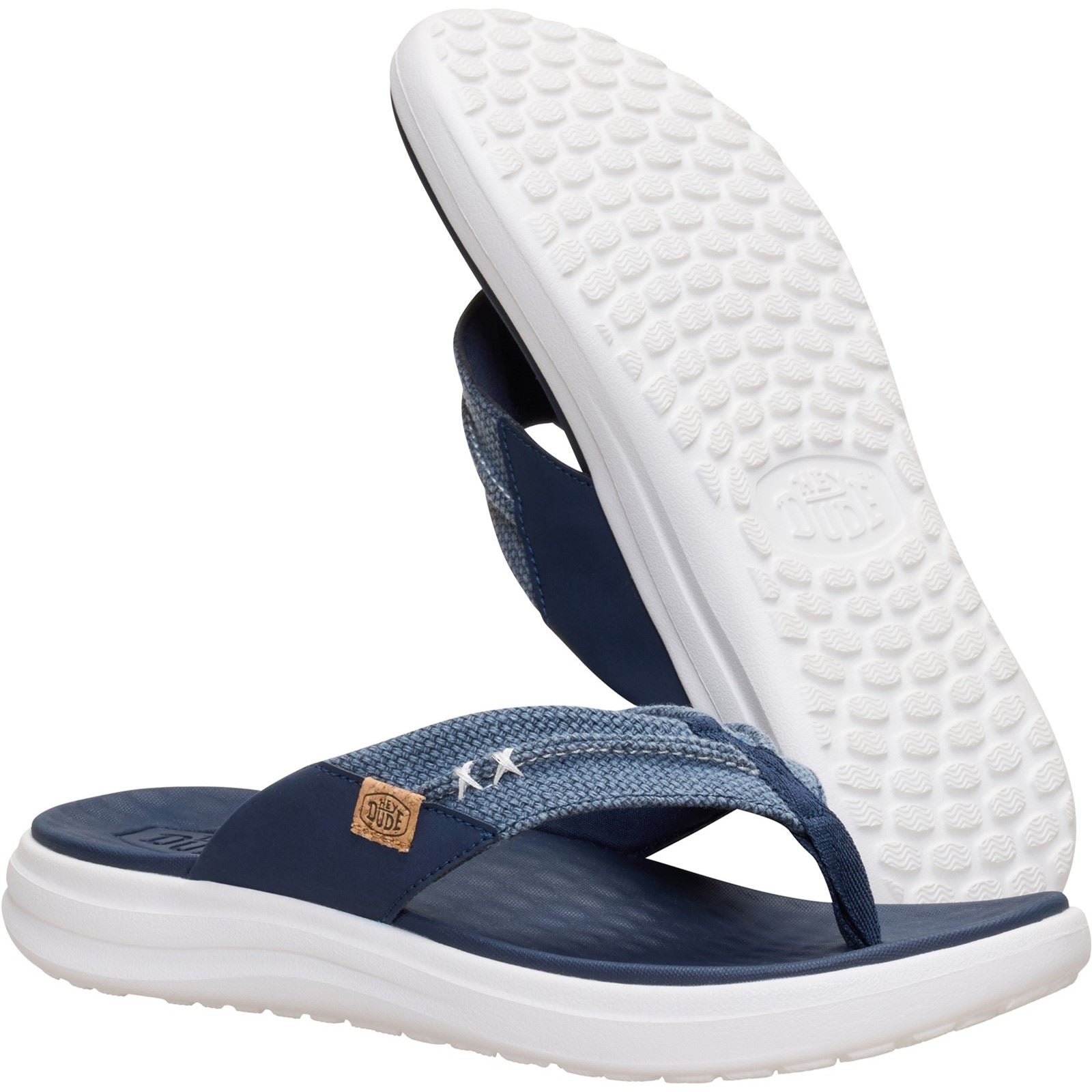 HEYDUDE Finn Flip Sandales Pour Hommes En Polyester Bleu Marine