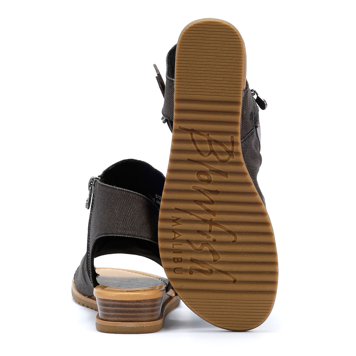 Blowfish Malibu Butterfly Denim Sandales En Denim Noir Pour Femmes