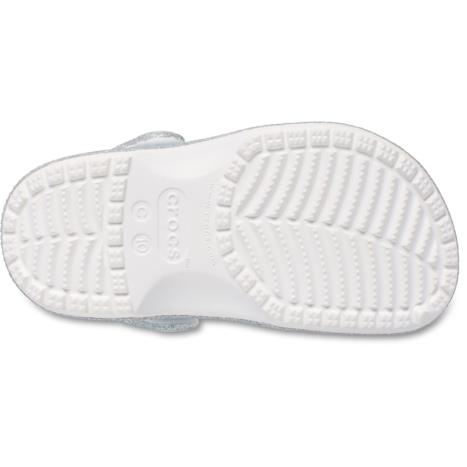 Crocs Classic Glitter Clog Mocassins Blancs En Thermoplastique