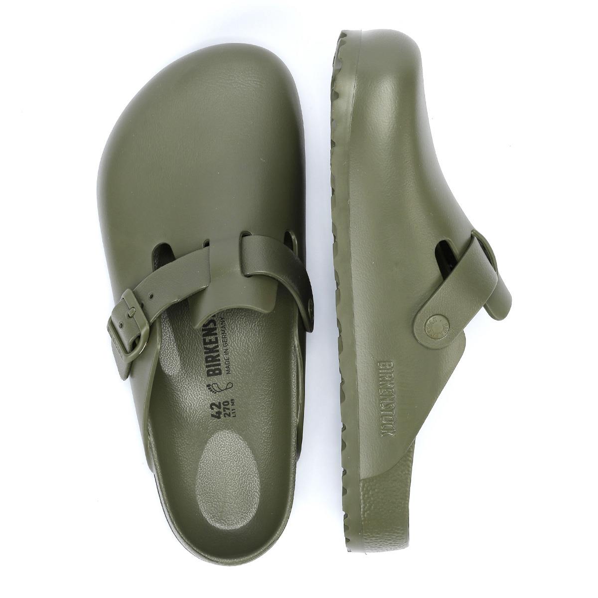 Birkenstock Boston Sabots Kaki Pour Hommes