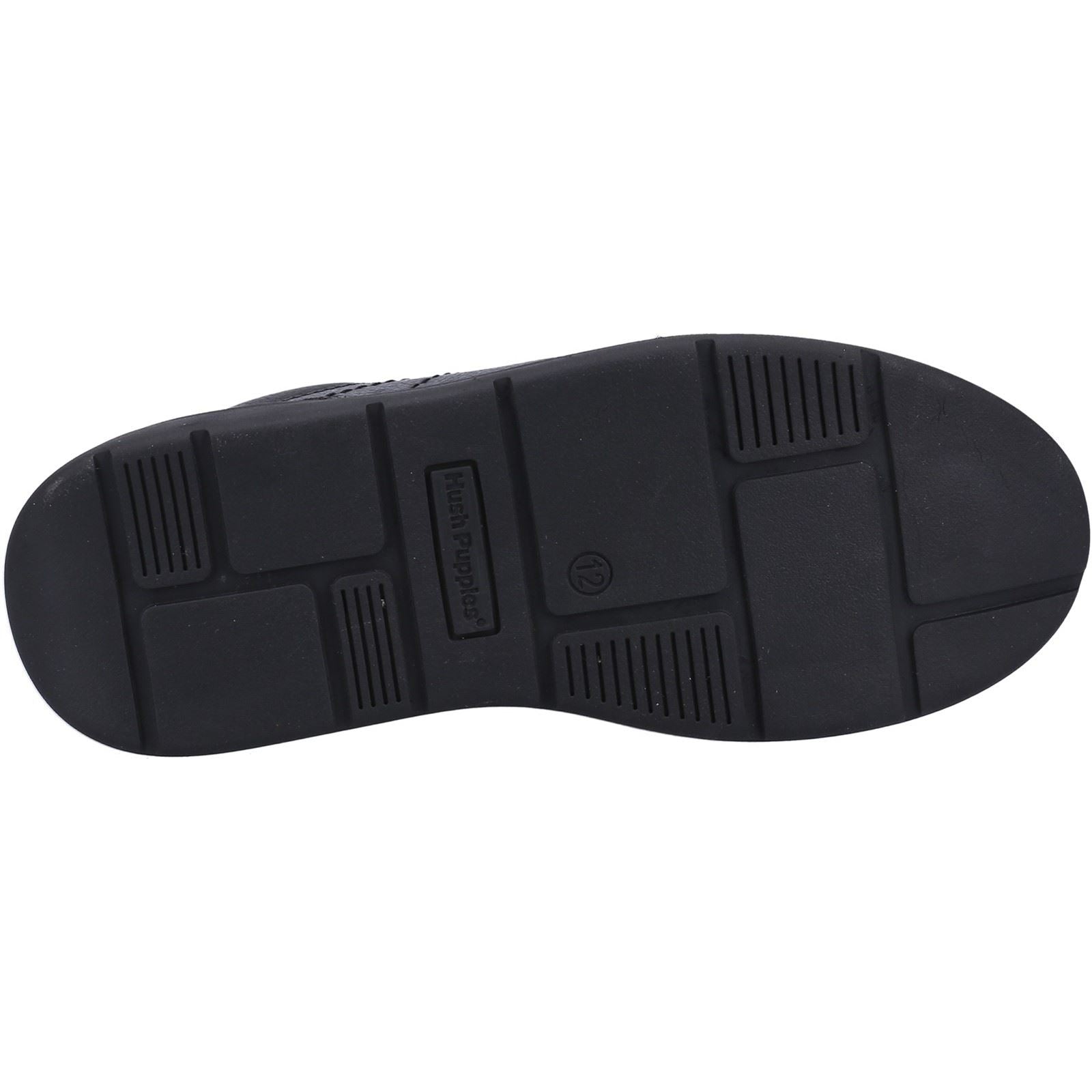 Hush Puppies Robert SNR Chaussures Noires Pour Garçons En Cuir À Lacets