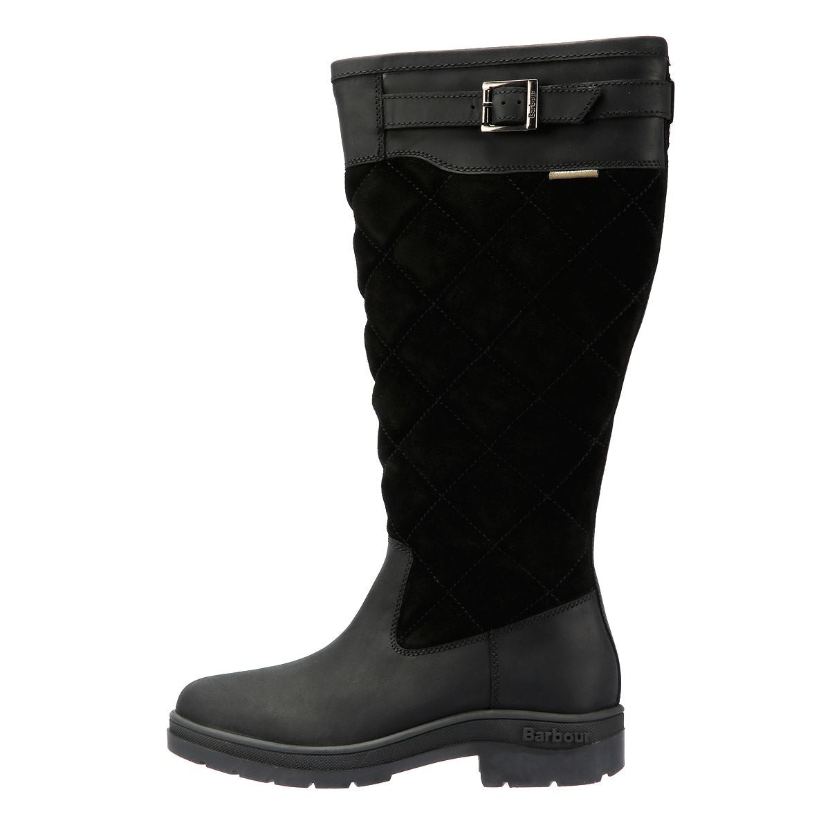 Barbour Oak Tall Bottes En Daim Noir Pour Femmes