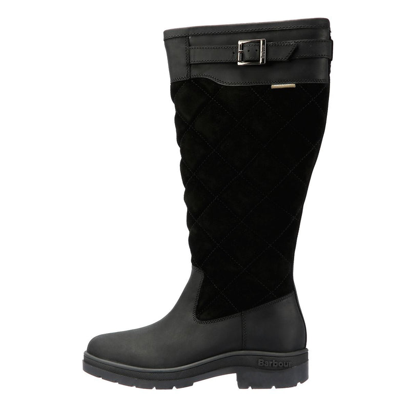 Barbour Oak Tall Bottes En Daim Noir Pour Femmes