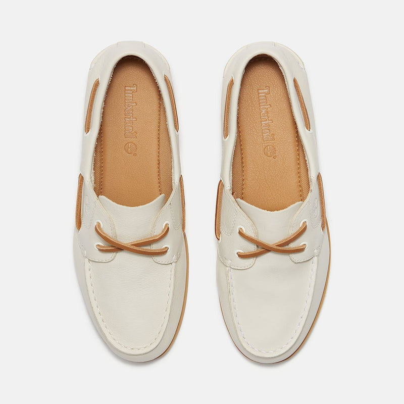 Timberland Classic 2 Eye Chaussures Blanches En Cuir Pour Femmes