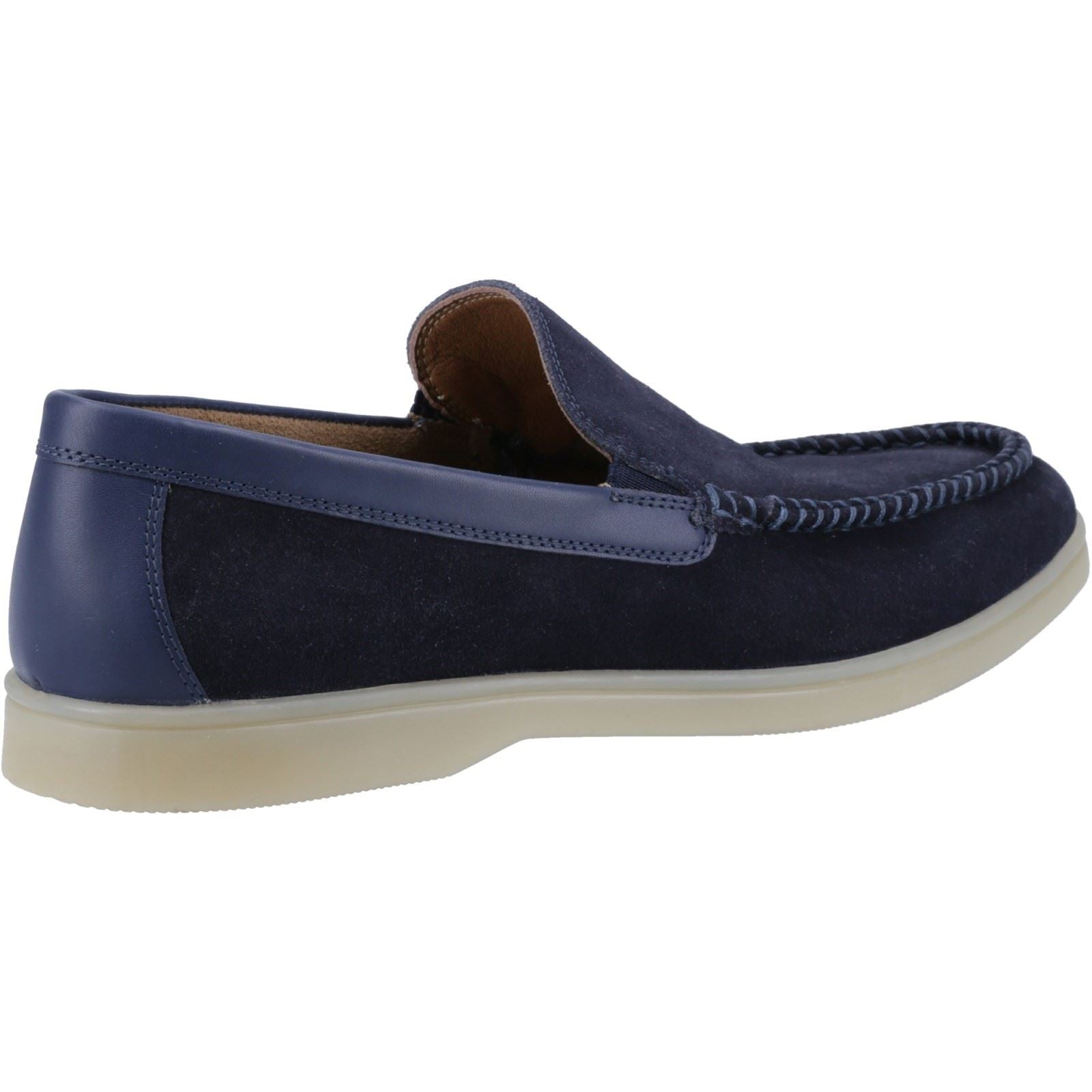 Hush Puppies Leon Chaussures Mocassins Pour Homme En Daim Bleu Marine