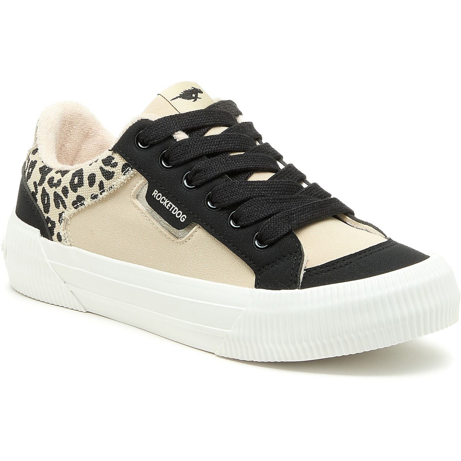 Rocket Dog Cheery Blocked Baskets Femmes En Coton Noir/Naturel