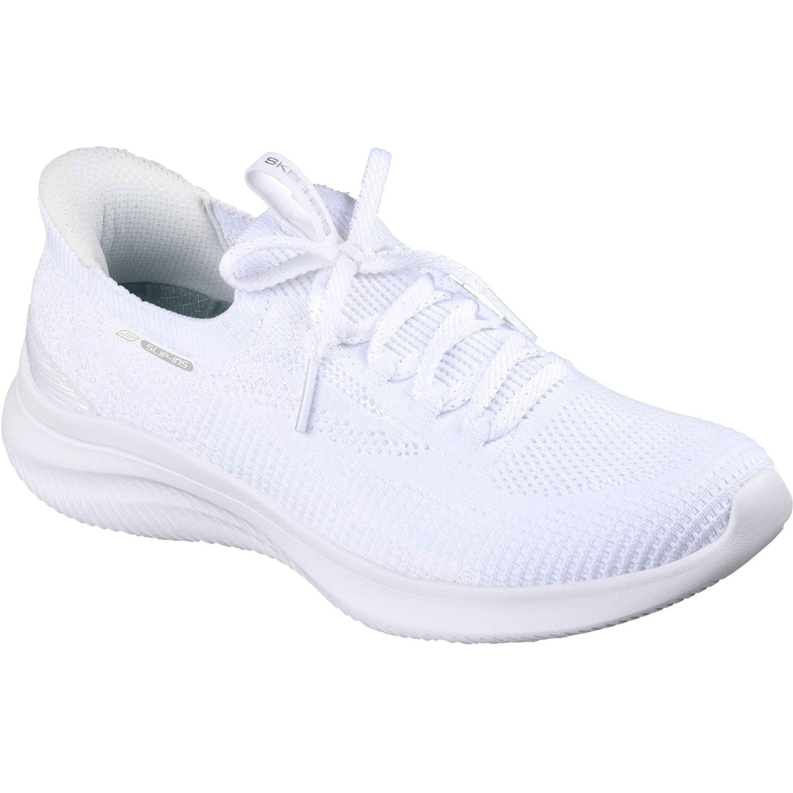 Skechers Ultra Flex 4.0 Baskets Blanches En Textile Pour Femmes