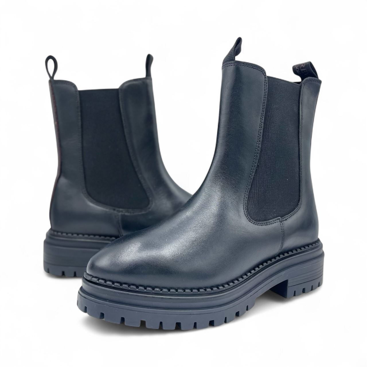 Osprey London The Hampton Chelsea Bottes Noires En Cuir Pour Femmes