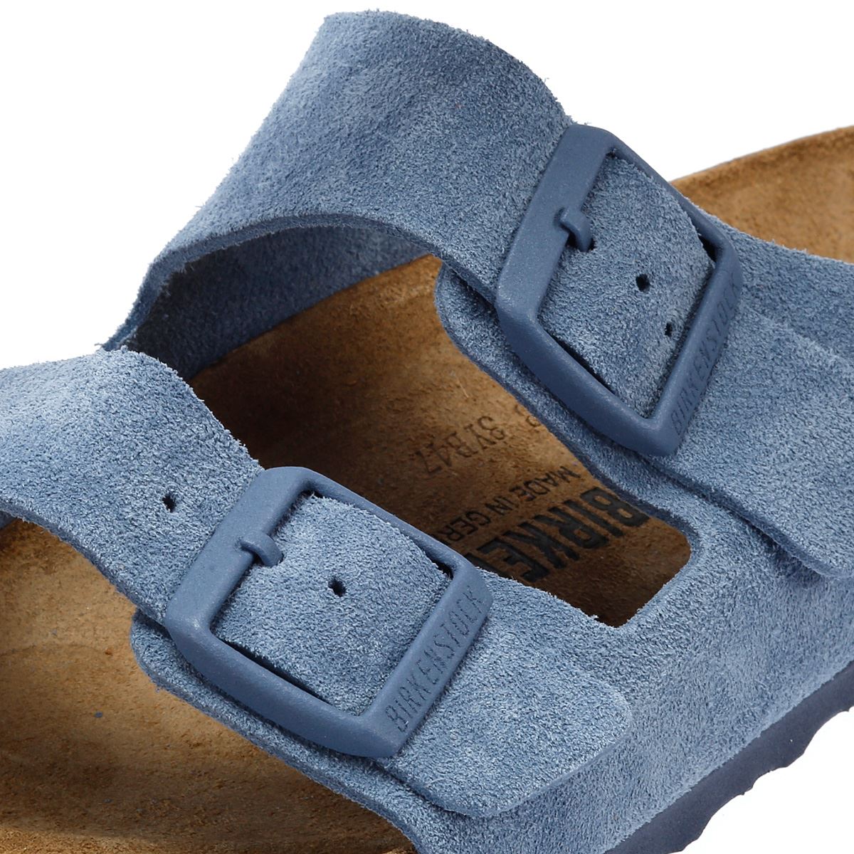 Birkenstock Arizona Sandales En Daim Bleu Élémentaire