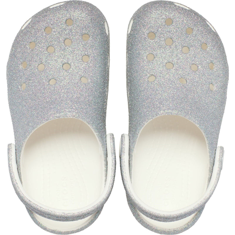 Crocs Classic Glitter Clog Mocassins Blancs En Thermoplastique