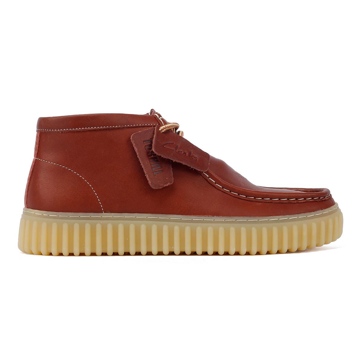 Clarks Main Torhill Hi Bottes Hommes En Cuir Marron