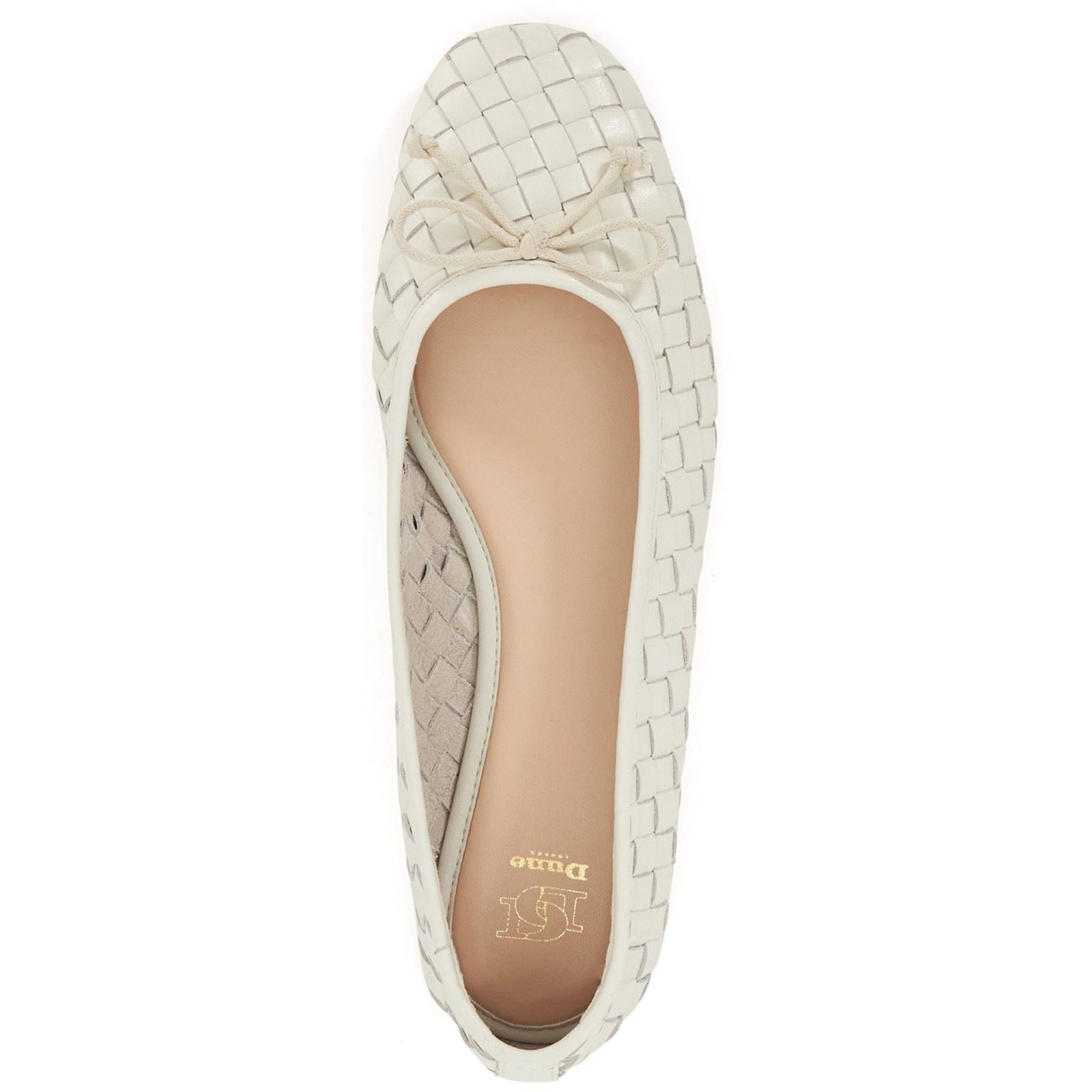 Dune Heat Chaussures Plates Pour Femme En Cuir Écru