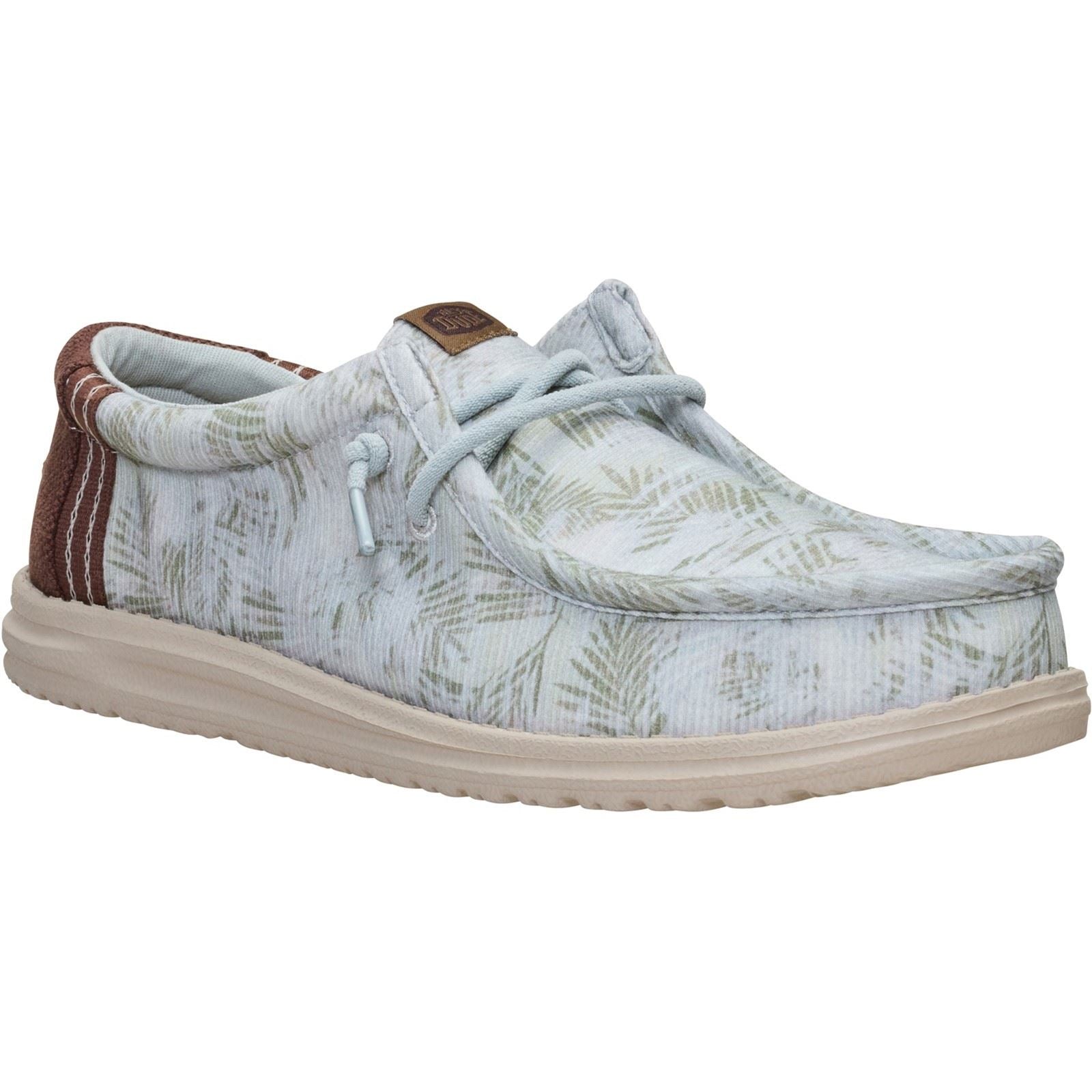 HEYDUDE Wally Washed Mocassins En Textile Pour Homme Couleur Vert Portuaire/Multi