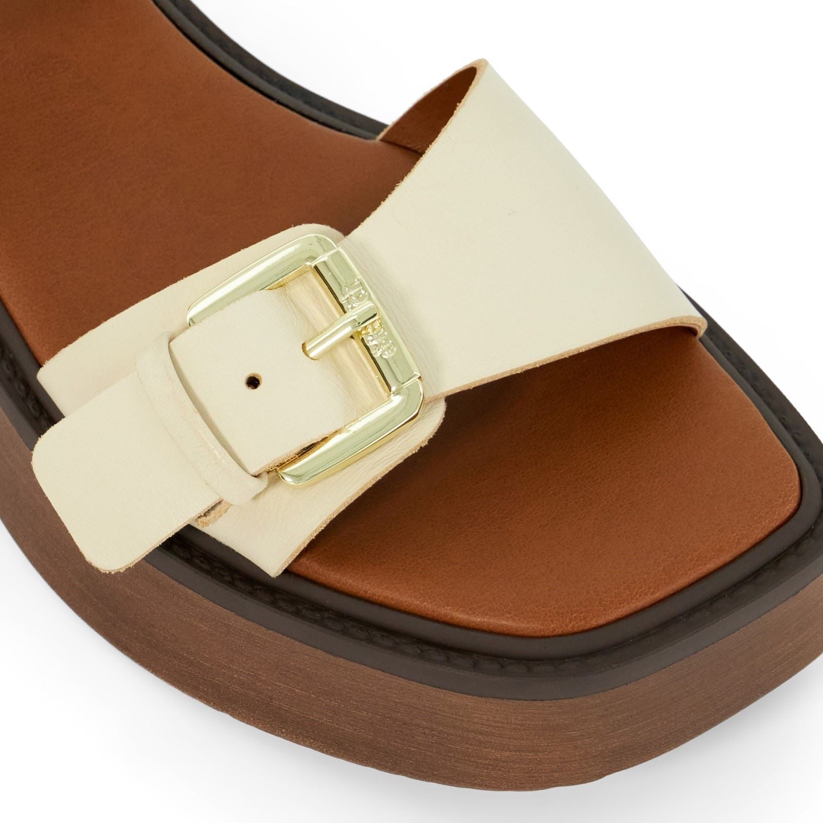 Dune Luno Sandales Pour Femmes En Cuir Écru