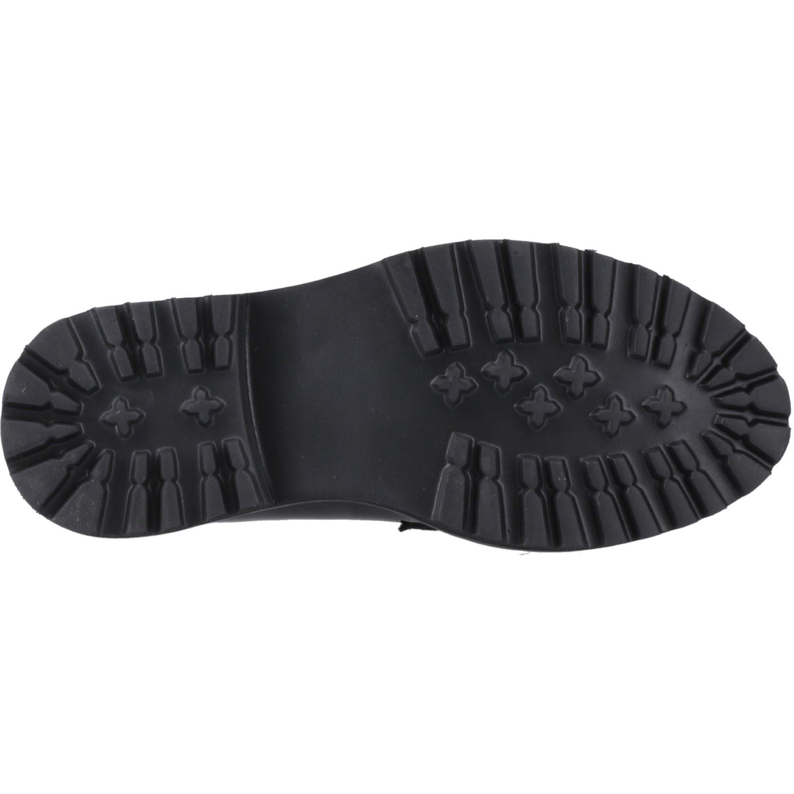 Hush Puppies Grazia Chaussures Plates Noires Pour Filles En Cuir
