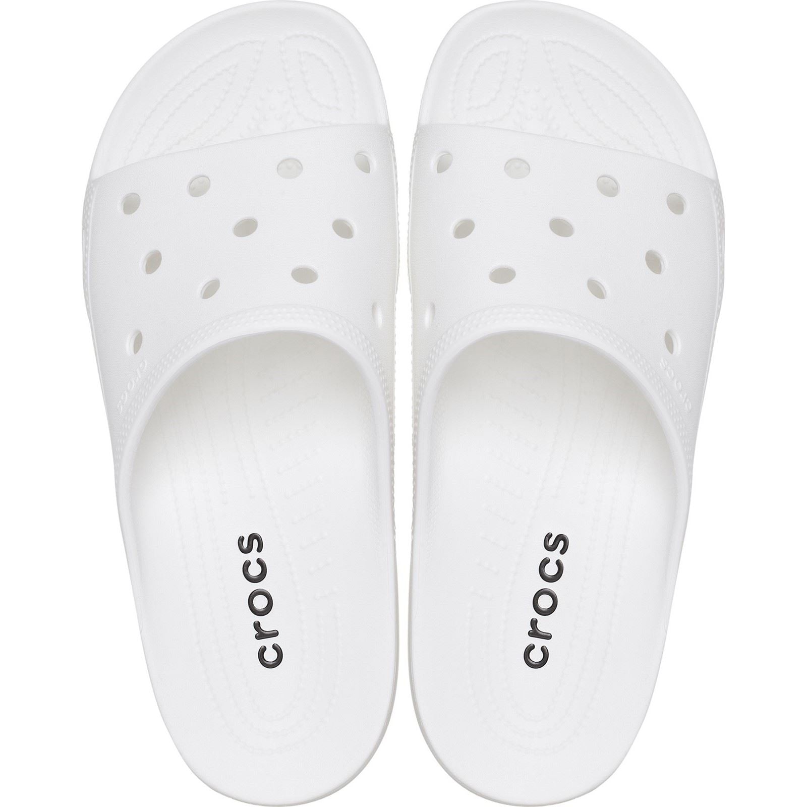 Crocs Classic Slide Pantoufles Blanches En Thermoplastique Pour Femmes