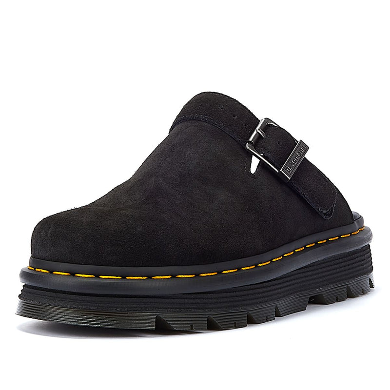 Dr. Martens Sabots En Daim Noir Zebzag.