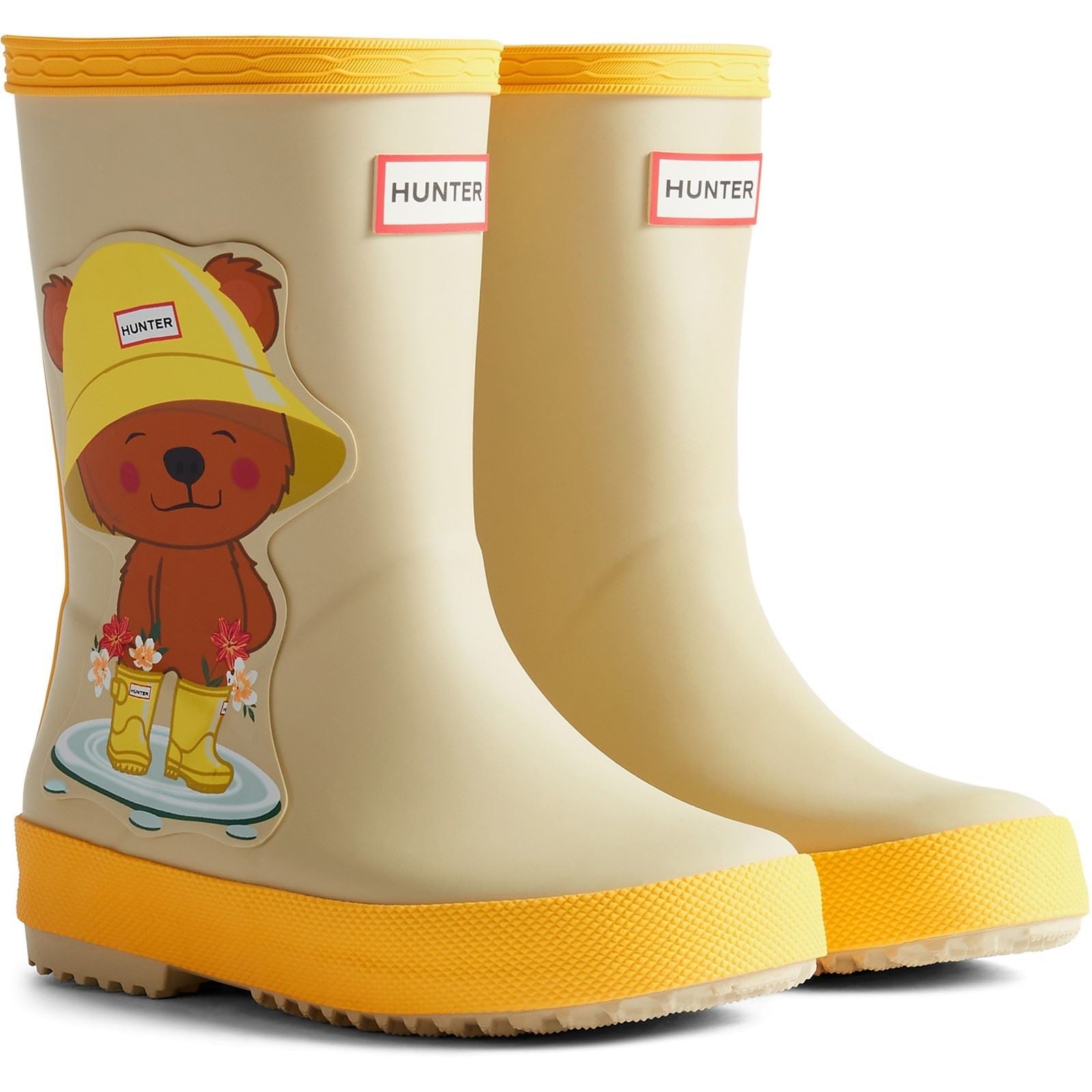 Hunter Kids First Bear Print Boot Bottes De Pluie En Caoutchouc Unisexes Pour Enfants Avec Imprimé Ours