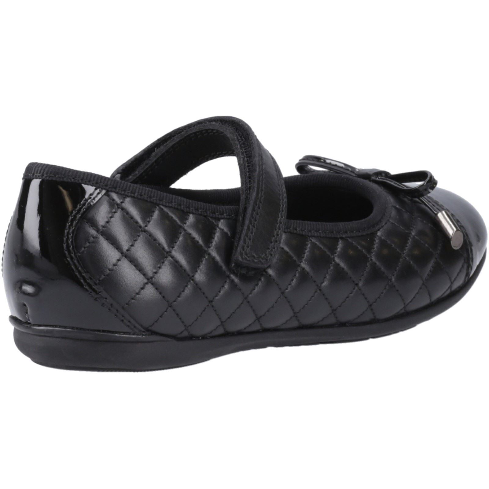 Hush Puppies Lottie Chaussures Plates De Ballet Noires Pour Filles En Cuir