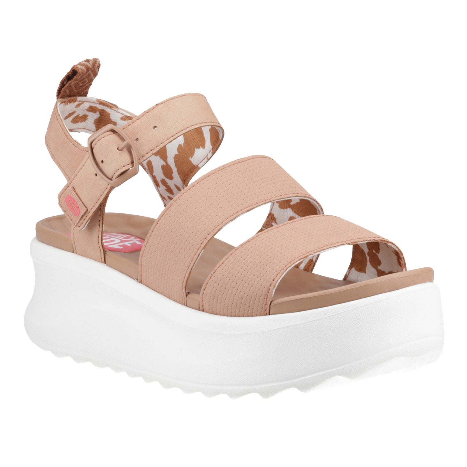 HEYDUDE Delray Buckle Classic Sandales Pour Femmes En Polyester De Couleur Beige