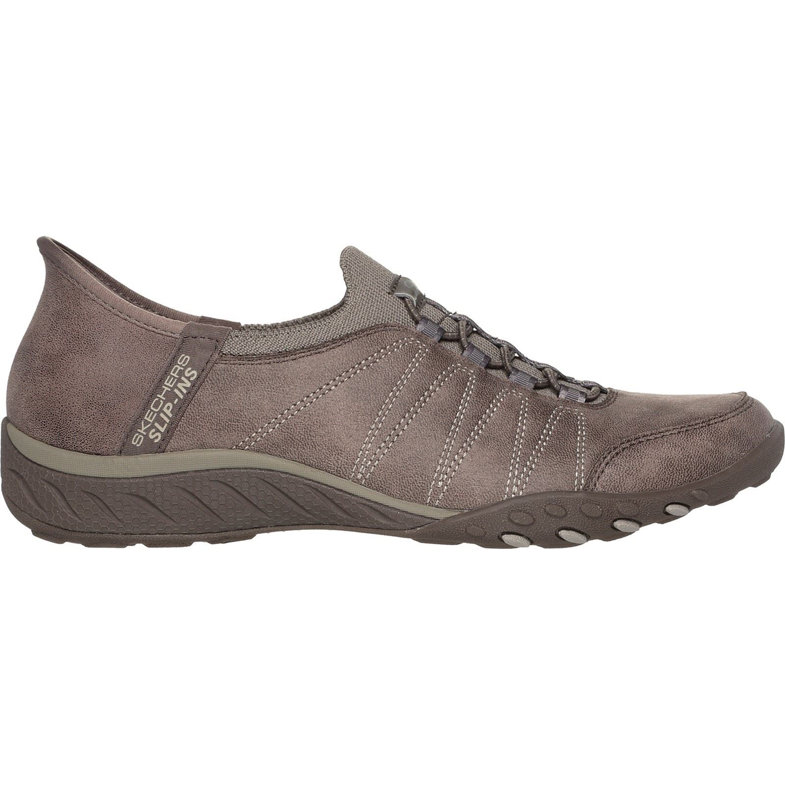 Skechers Breathe-Easy Home-Body Baskets Pour Femmes En Toile De Couleur Taupe Foncé