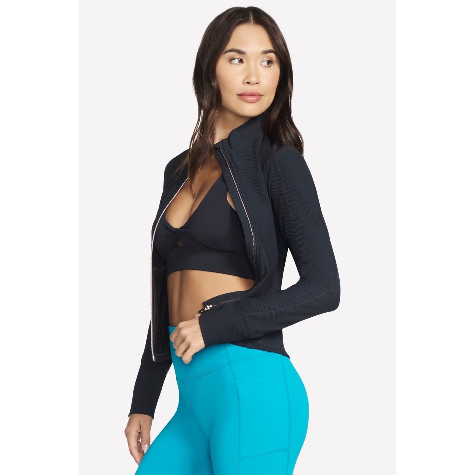 Skechers GOflex Rib Vestes De Sport Noires Pour Femmes