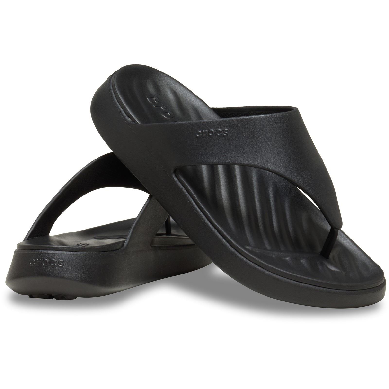 Crocs Getaway Triangle Sandales Noires Pour Femmes En Eva