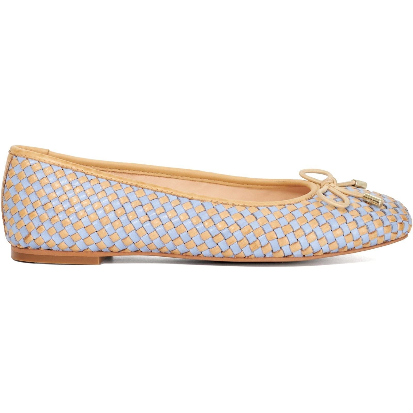 Dune Heights Chaussures Plates Bleues En Cuir Pour Femme