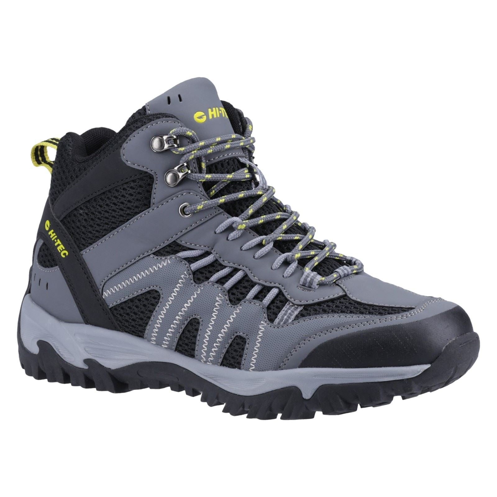 Hi-Tec Jaguar Mid Chaussures De Randonnée Pour Homme En Polyester Gris/noir/citron
