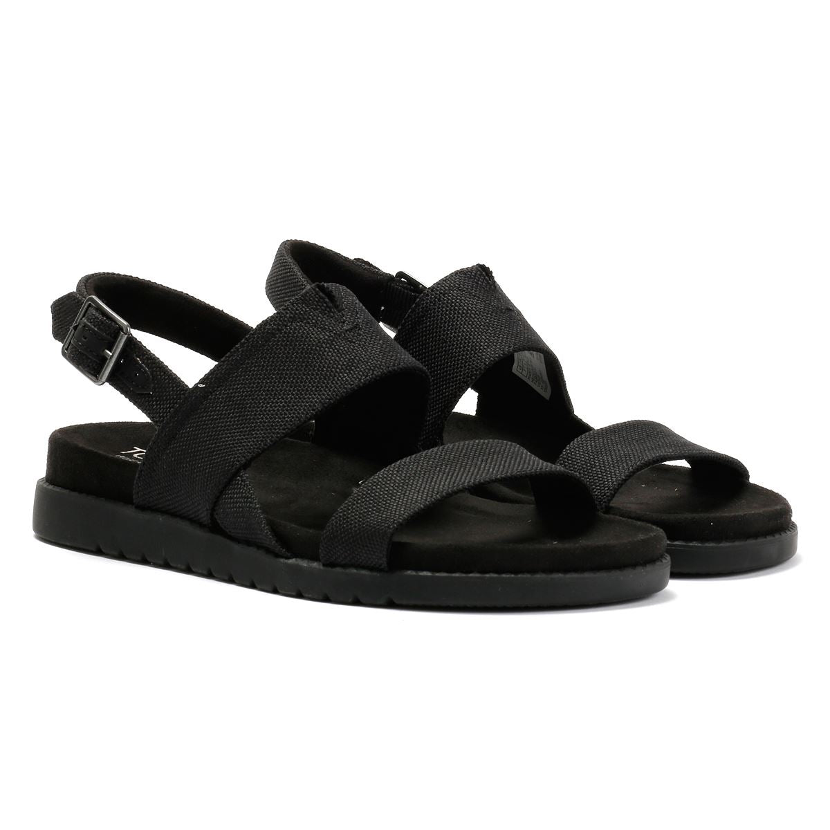 TOMS Marin Slingback Sandales Noires En Toile Pour Femmes