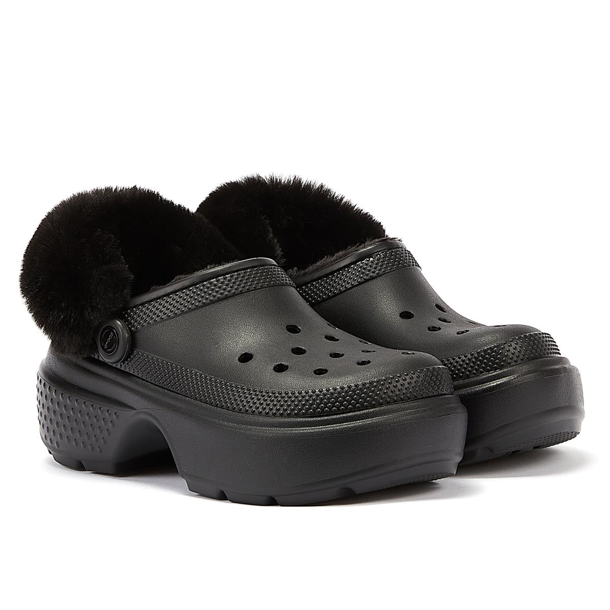 Crocs Sabots À Semelle Crantée Pour Femmes Couleur Noir