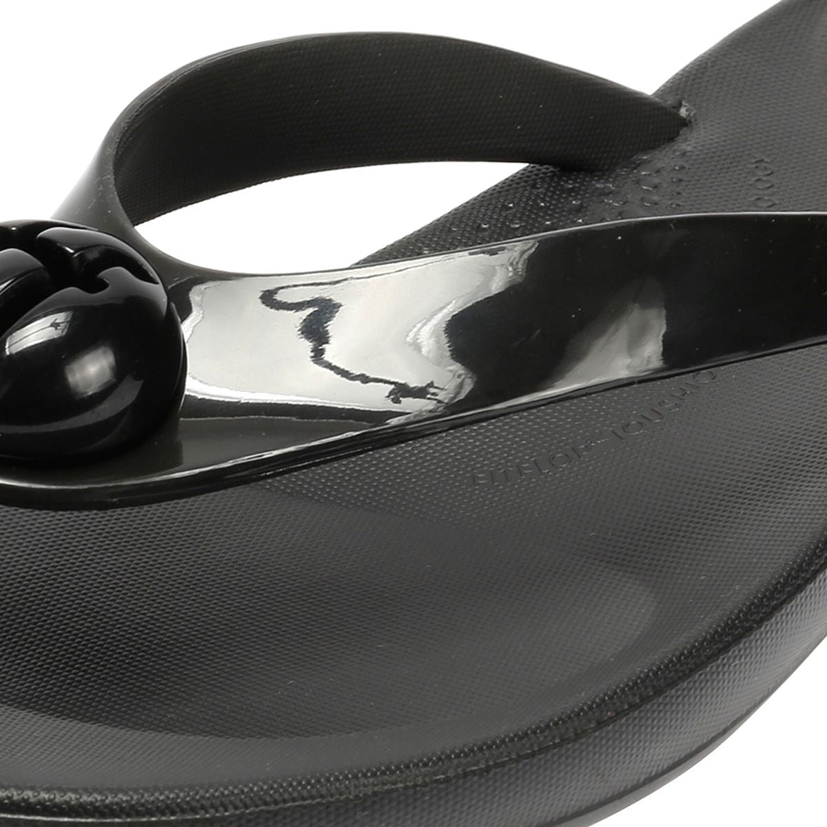 FitFlop Iqushion Glossy Button Sandales Érivées Noires Pour Femmes