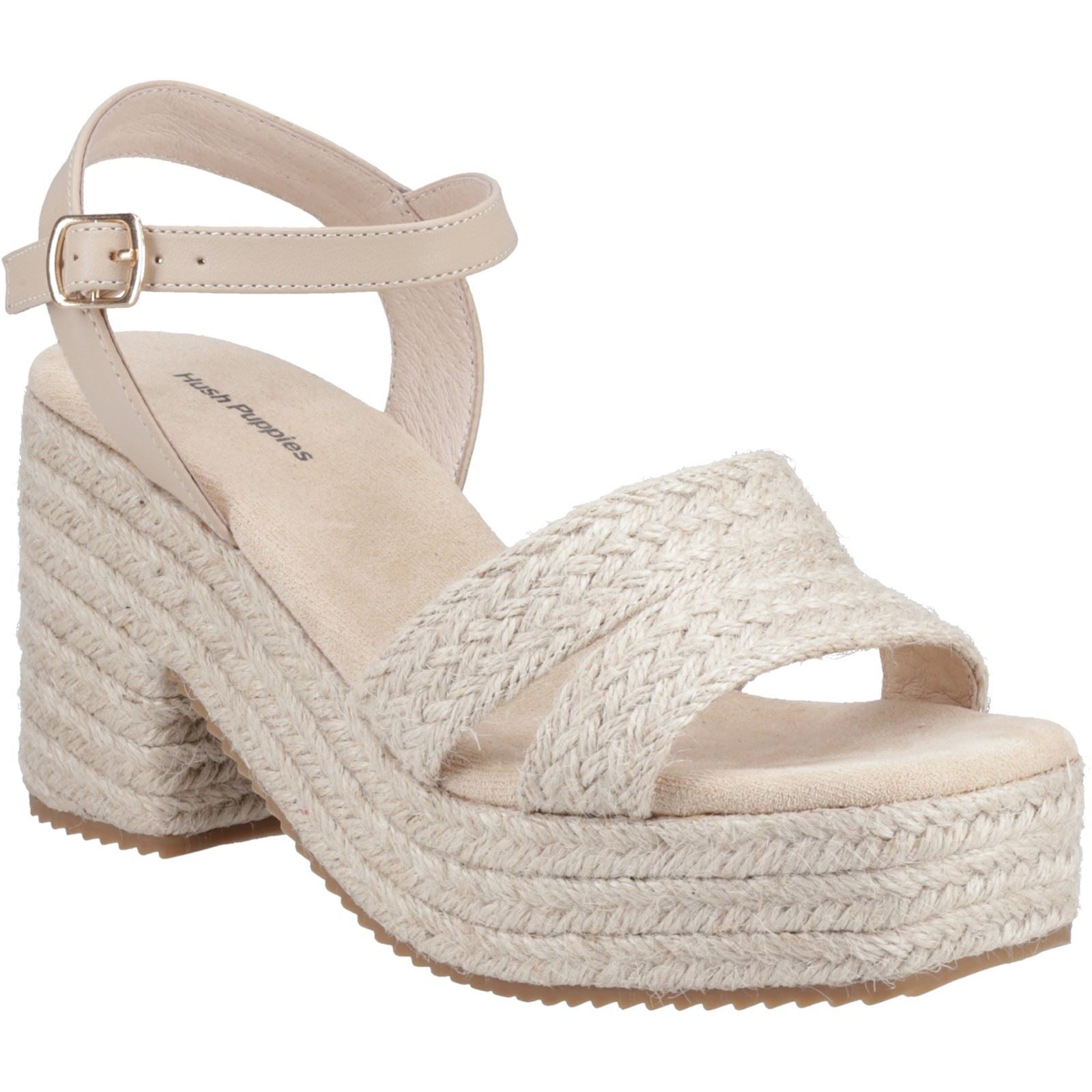 Hush Puppies Jamelia Espadrille Heel Sandales Nude Pour Femme En Textile