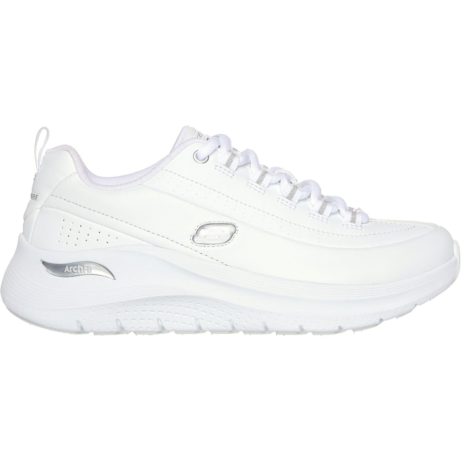 Skechers Arch Fit 2.0 Star Bound Baskets Blanches/Argentées Pour Femmes En Synthétique