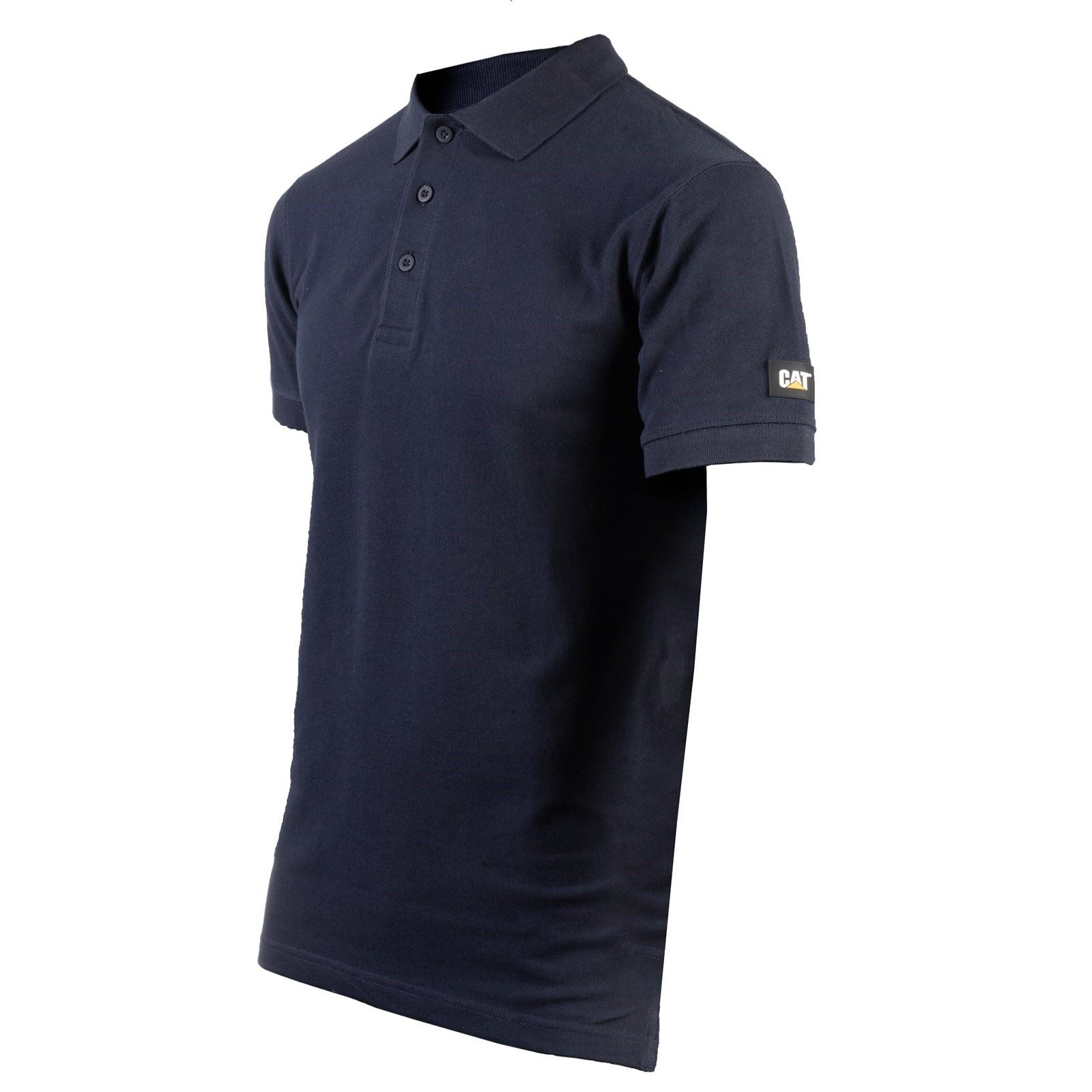 Caterpillar Essentials T-Shirt Polo Bleu En Coton Pour Homme