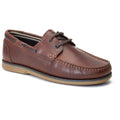 Base London Stern Chaussures Bateau En Cuir Pour Homme, Marron Brûlé