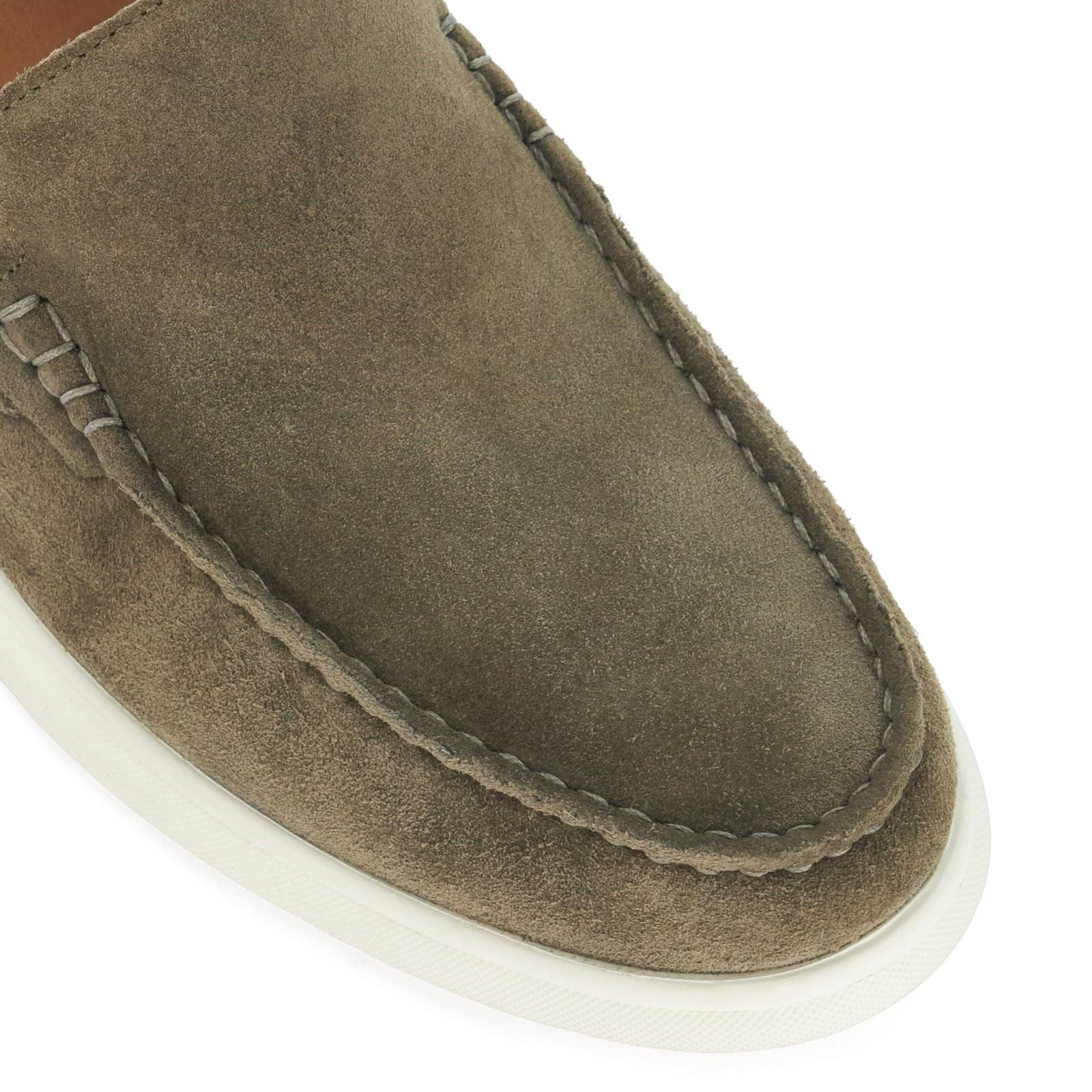 Dune Buftonn Chaussures Plates Pour Hommes En Daim Kaki