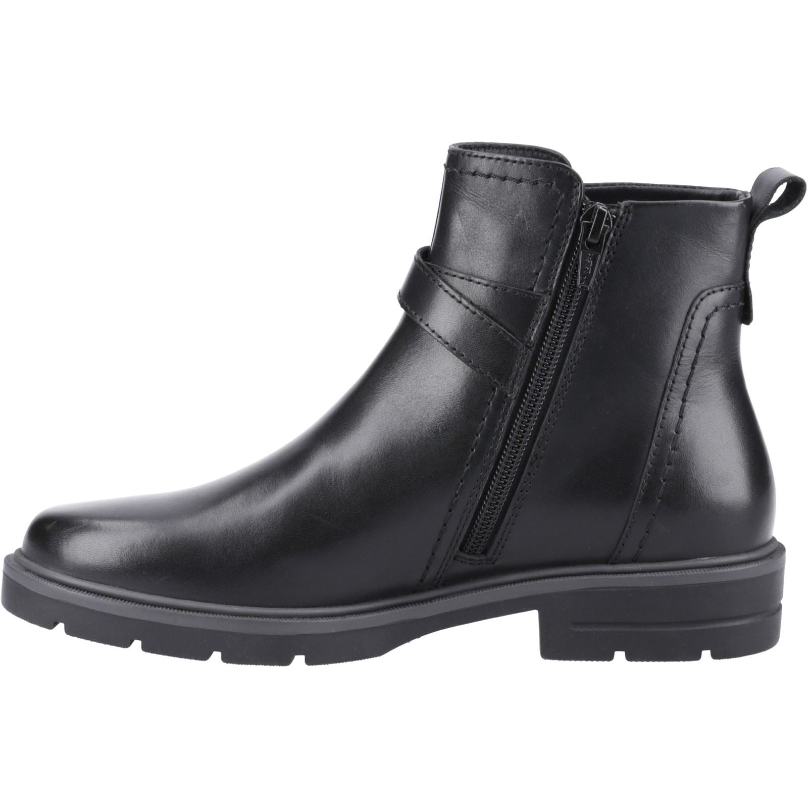 Hush Puppies Tove Bottes Noires En Cuir Pour Femmes