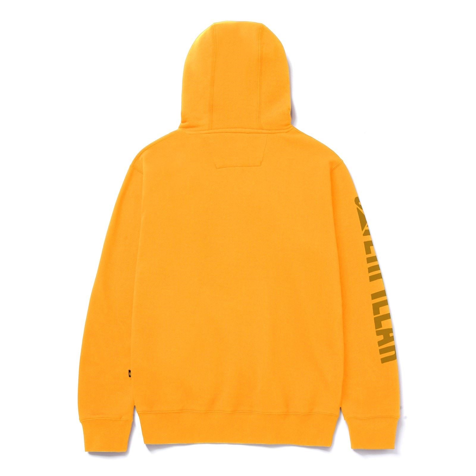 Caterpillar Trademark Banner Sweat À Capuche Jaune En Coton Pour Homme