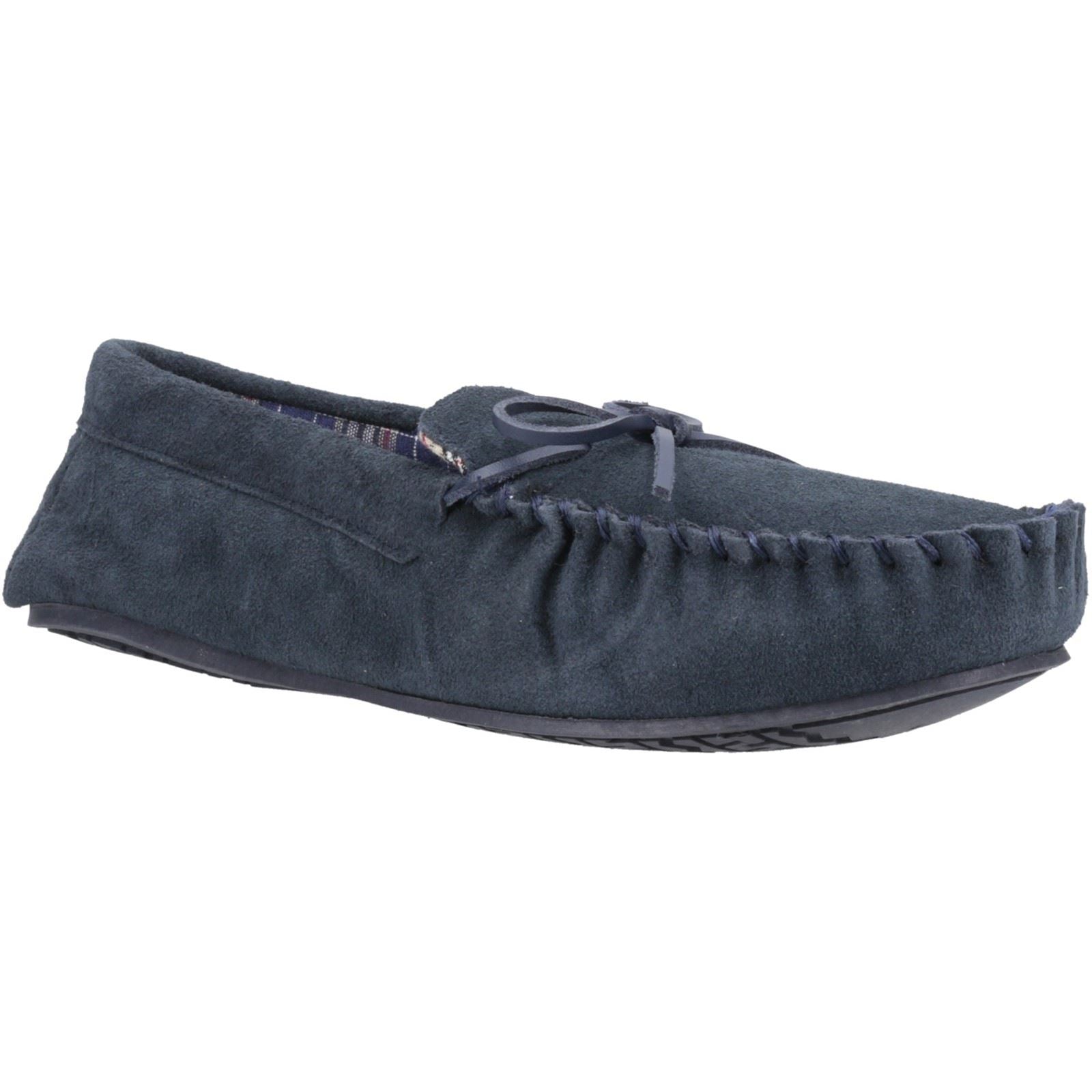 Hush Puppies Clyde Chaussons Navy Pour Homme En Suède