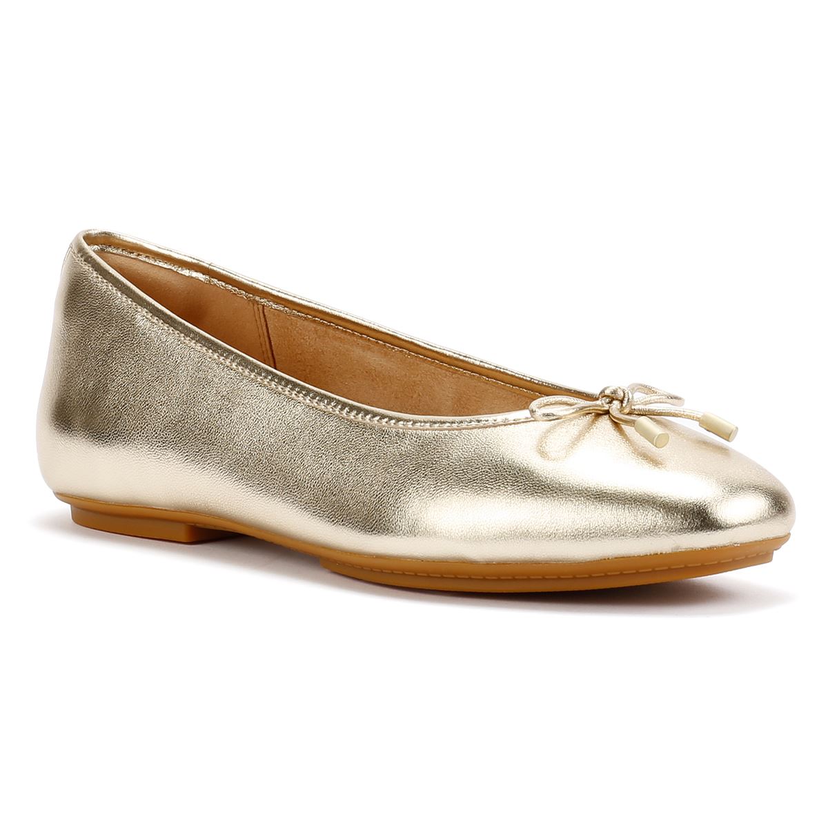FitFlop Delicato Femmes Plates En Cuir Métallisé Doré