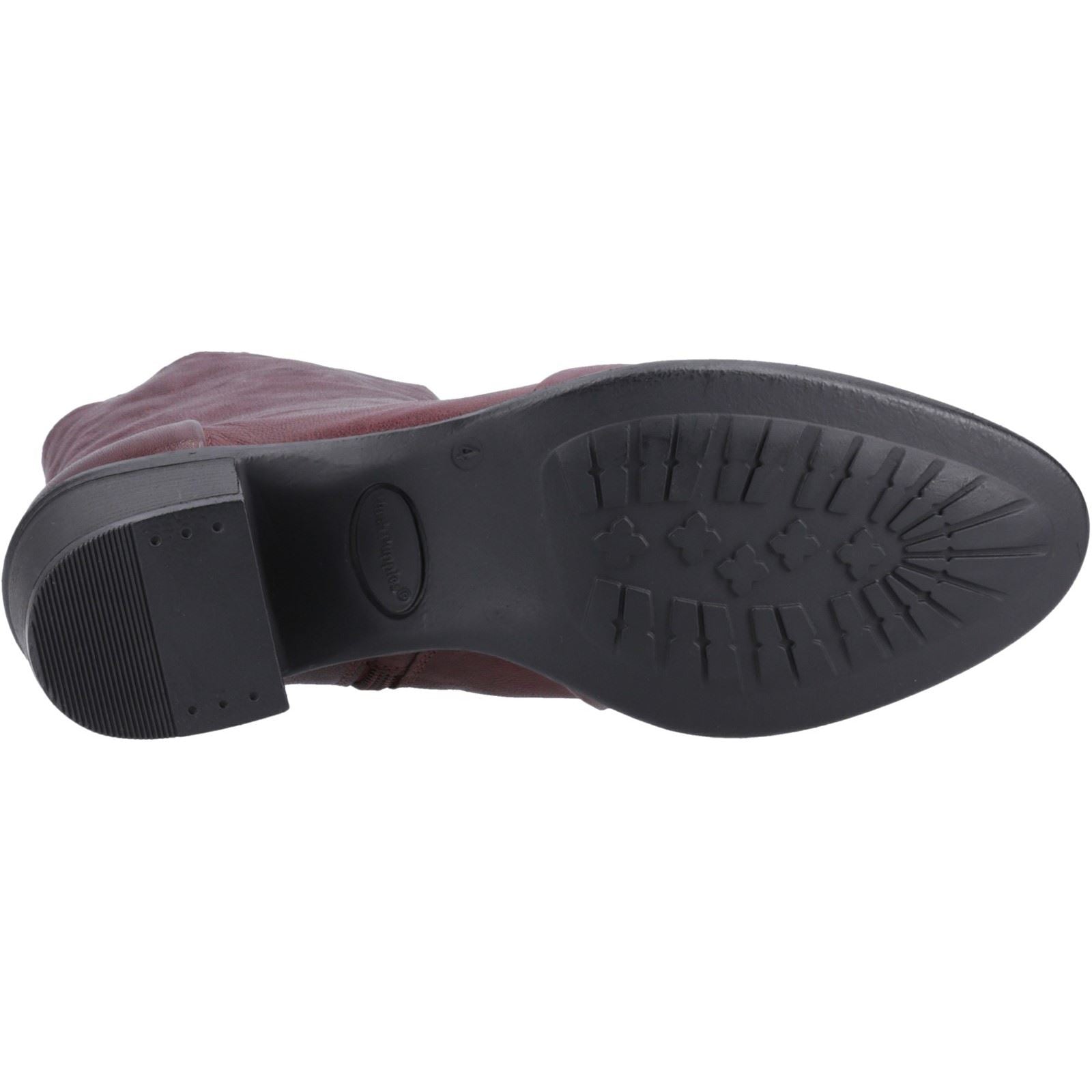 Hush Puppies Winona Bottes En Cuir Pour Femmes Couleur Prune