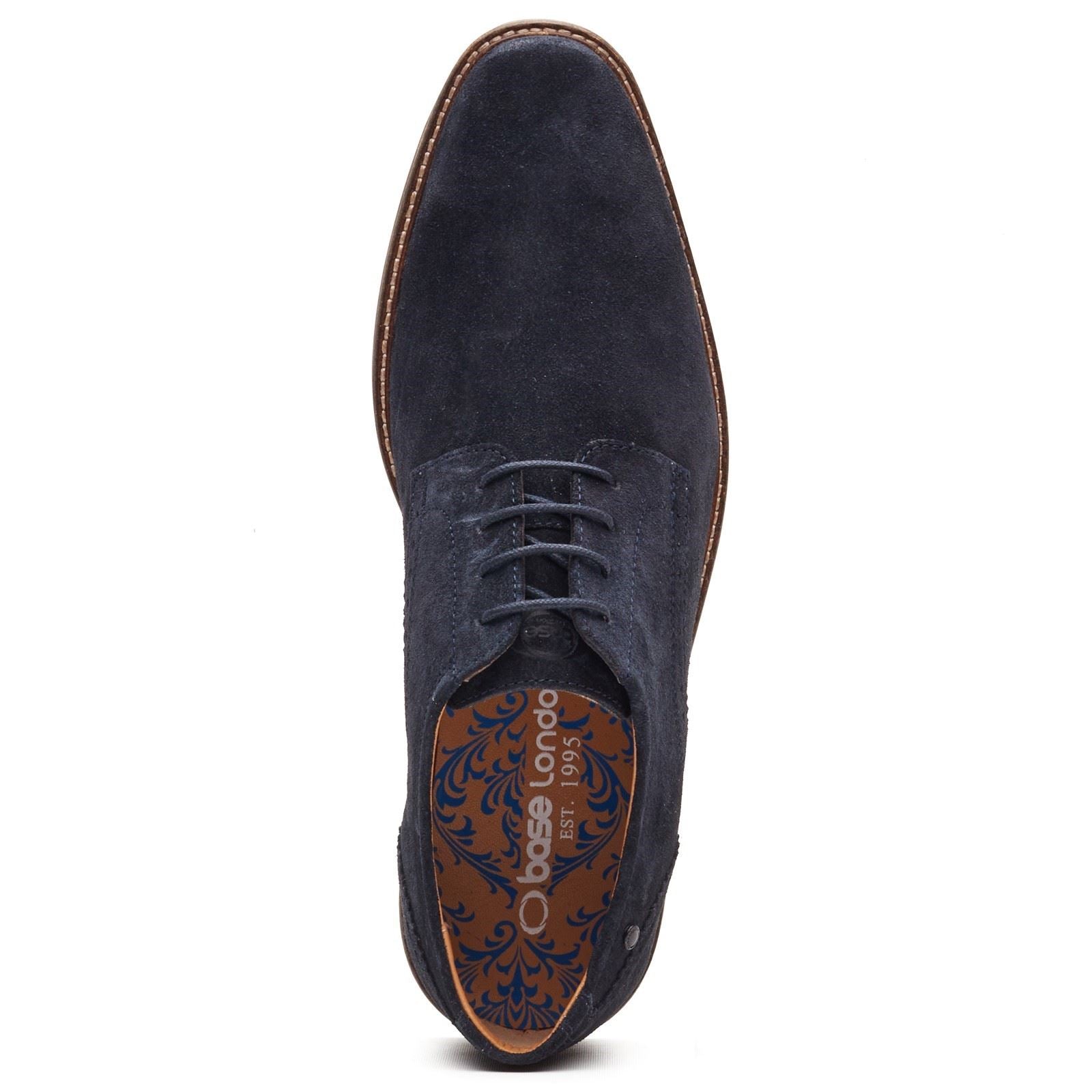 Base London Eton Lace Up Chaussures À Lacets En Cuir Pour Hommes Bleu Marine