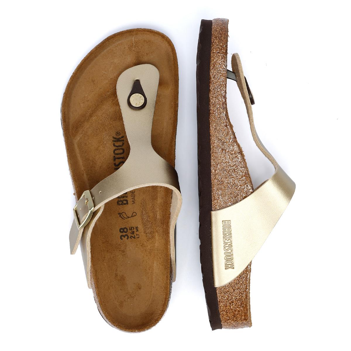 Birkenstock Gizeh Birko Flor Sandales Dorées Pour Femmes