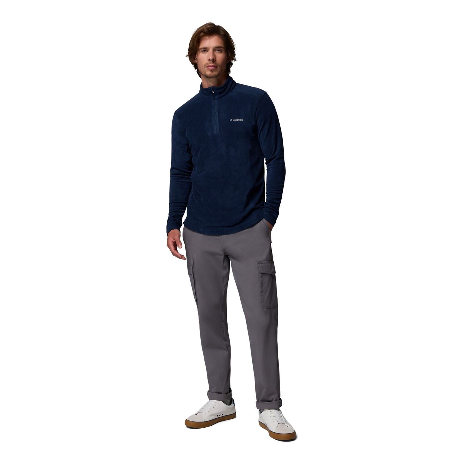Columbia Klamath Range II Half Zip Veste En Polaire Bleue Pour Homme
