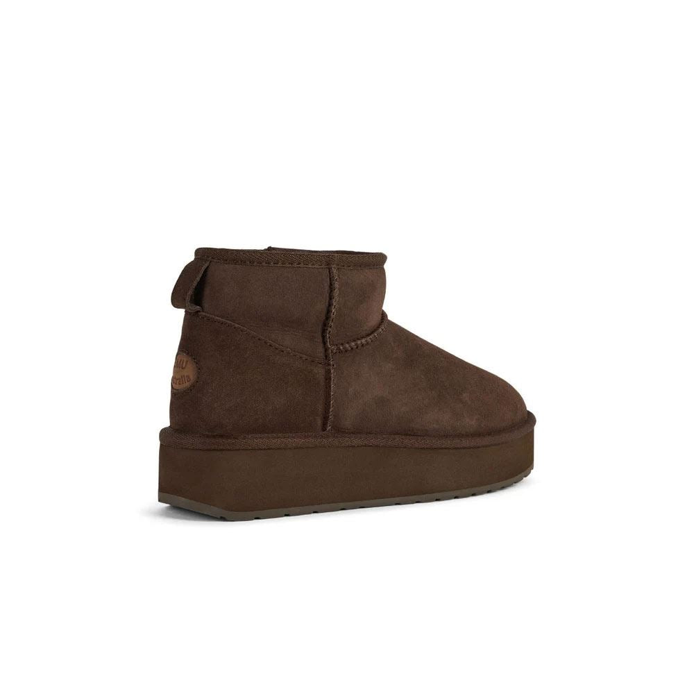 Emu Australia Stinger Micro Flatform 2.0 Bottes Marron En Peau De Mouton Pour Femmes