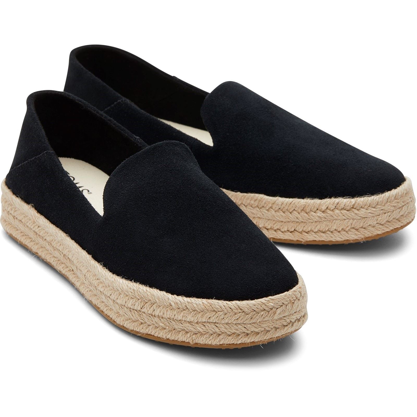 TOMS Carolina 100% Vache Espadrilles Noires Pour Femmes