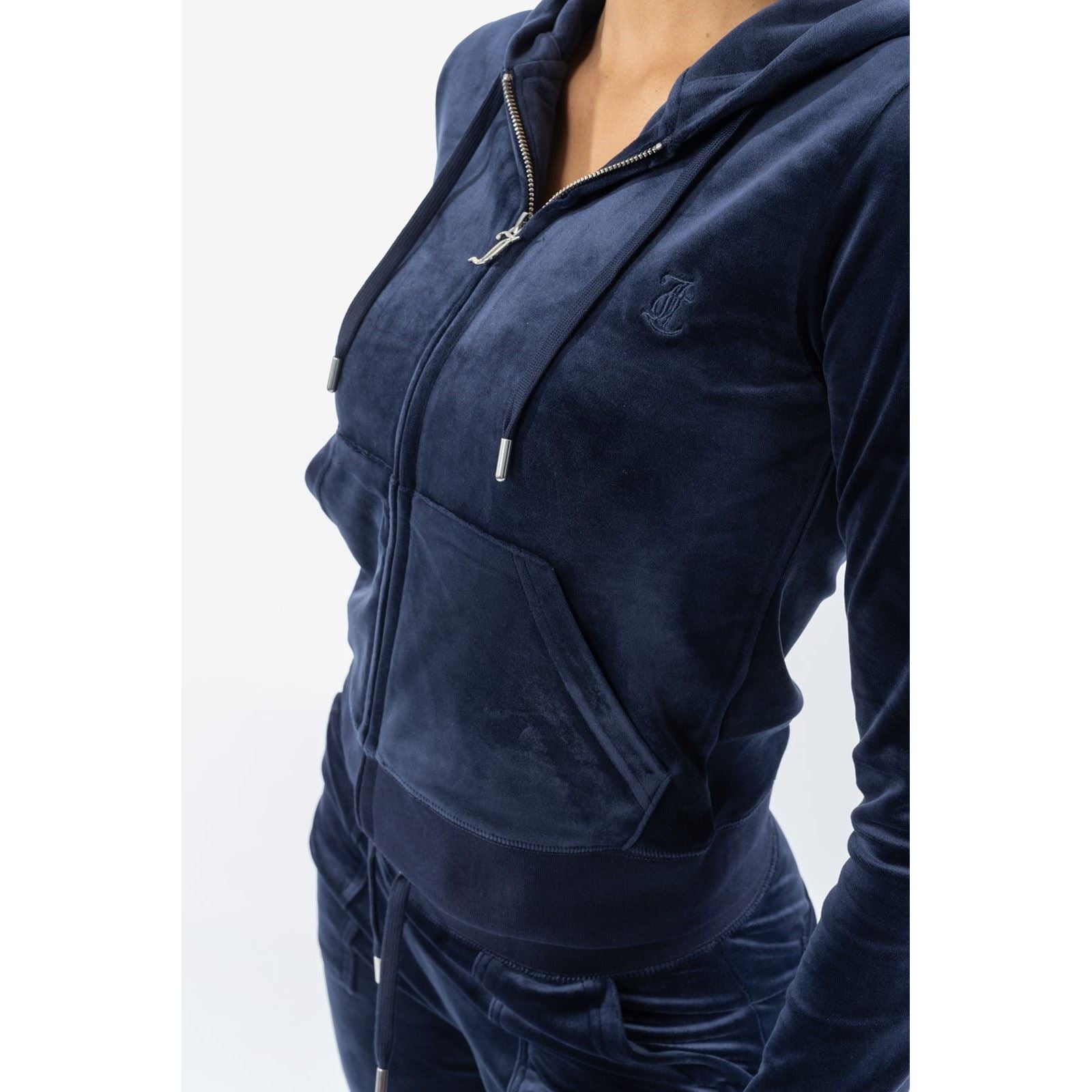 Juicy Couture Robertson Classic Jacket Sweat À Capuche Bleu En Polyester Pour Femmes