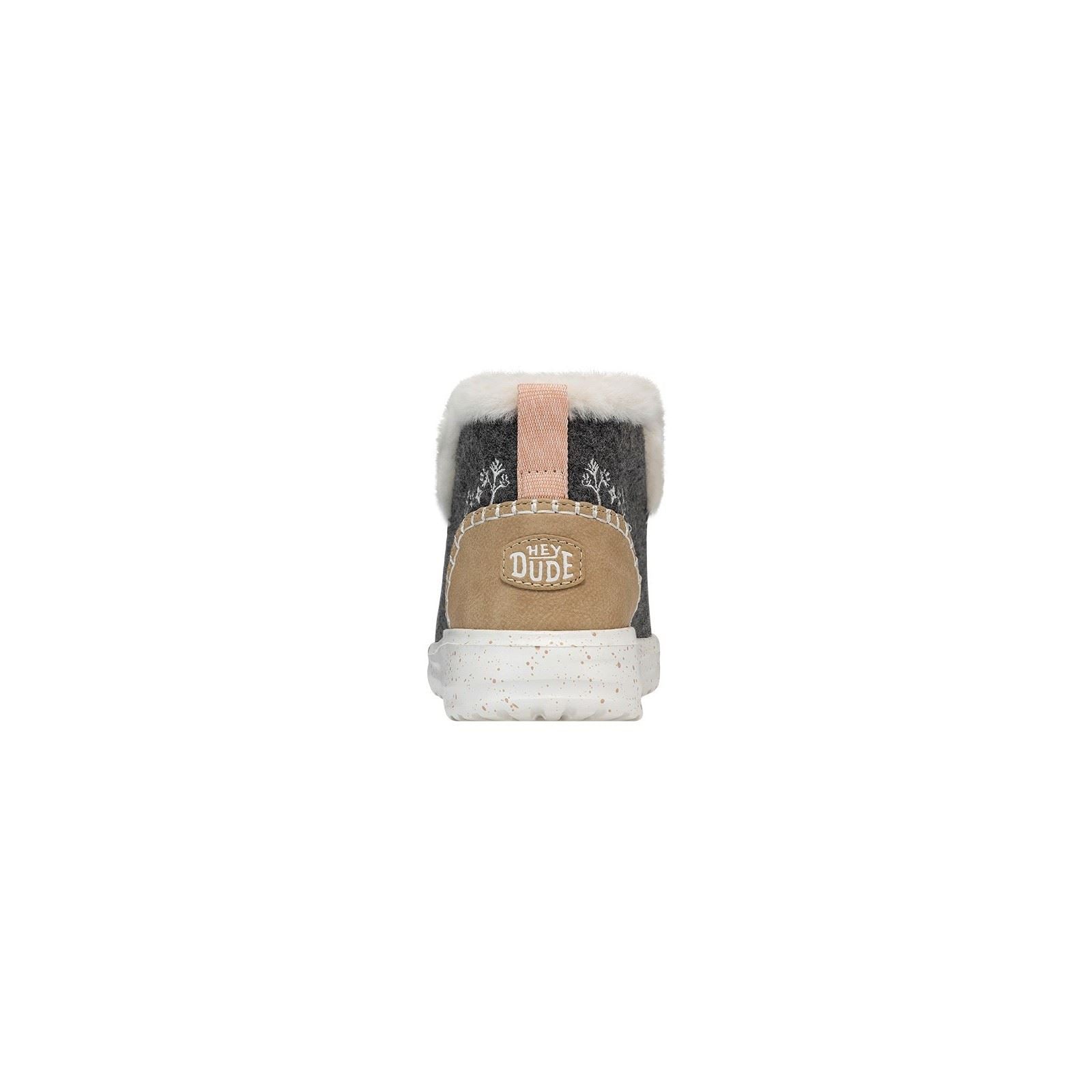 HEYDUDE Denny Wool Faux Shearling Bottes Grises Pour Femmes