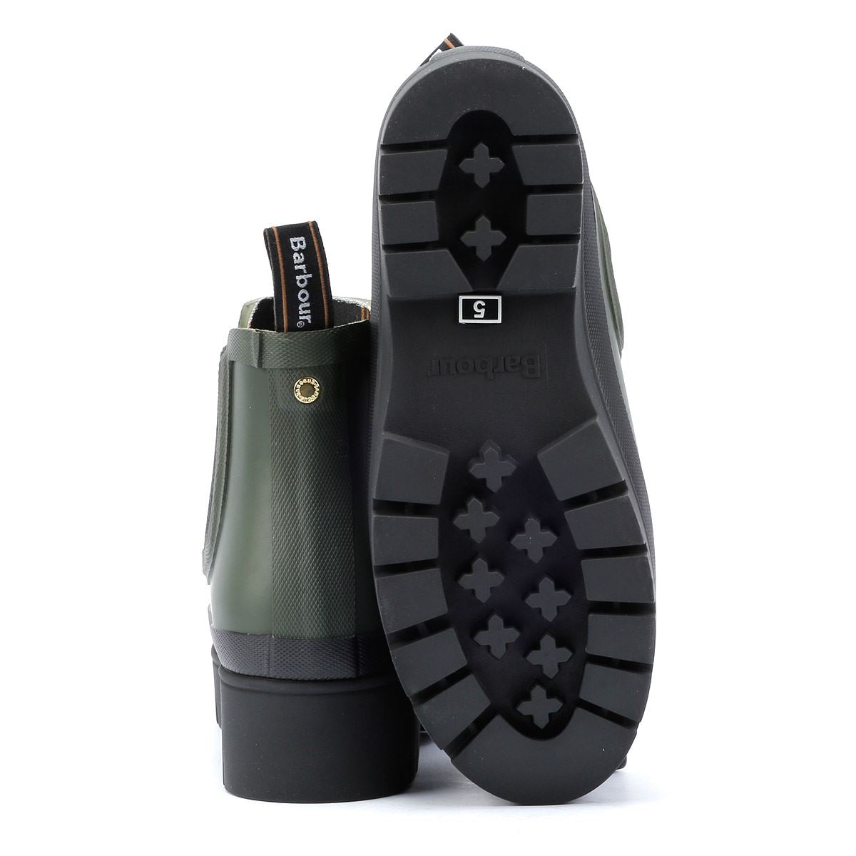Barbour Halton Bottes En Caoutchouc Vertes Pour Femmes